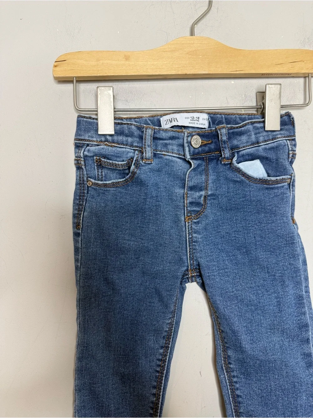 $14 ADD ON Zara Baby Mom Jeans 12-18M cotton‎ on kids Janie Kay high rise girls